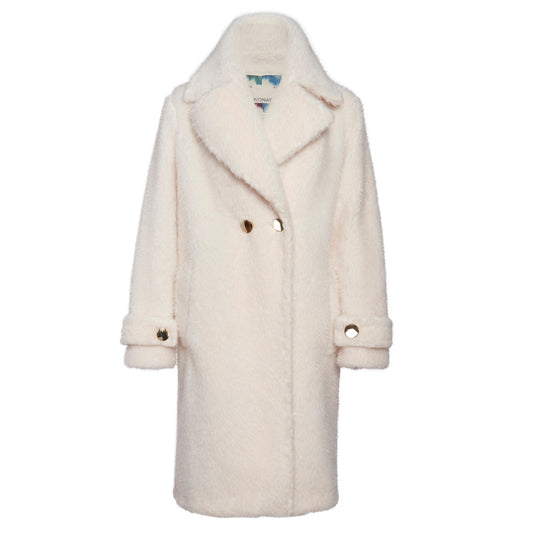 Jennifer Long Coat in Ecru