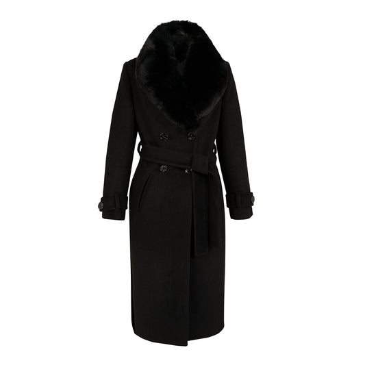 Cindy Classic Vegan Coat in Black