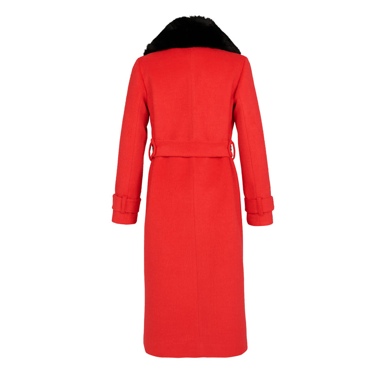 Cindy Classic Vegan Coat in Red