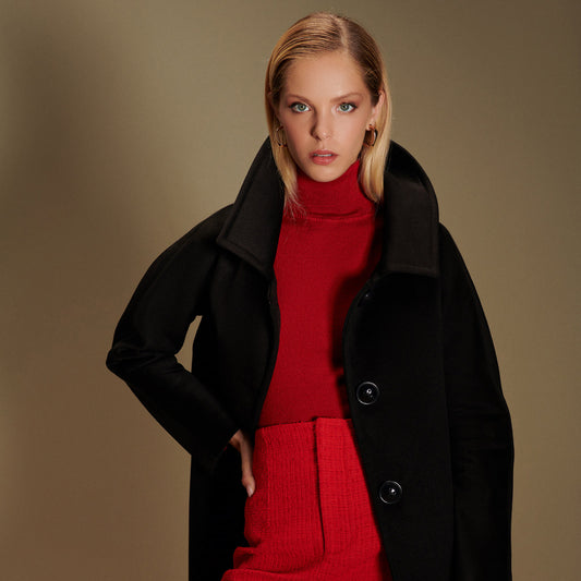 Swing Vegan Short Coat in Black