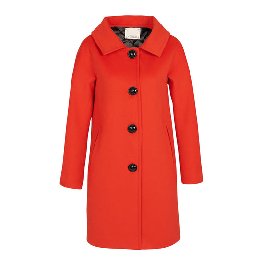 Swing Vegan Short Coat in Coral Red