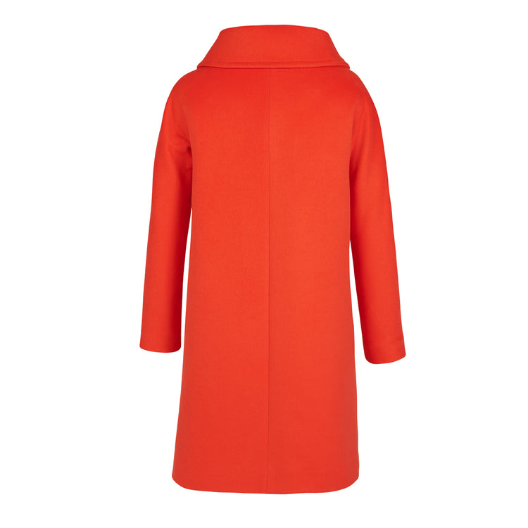 Twist Vegan Coat in Coral Red