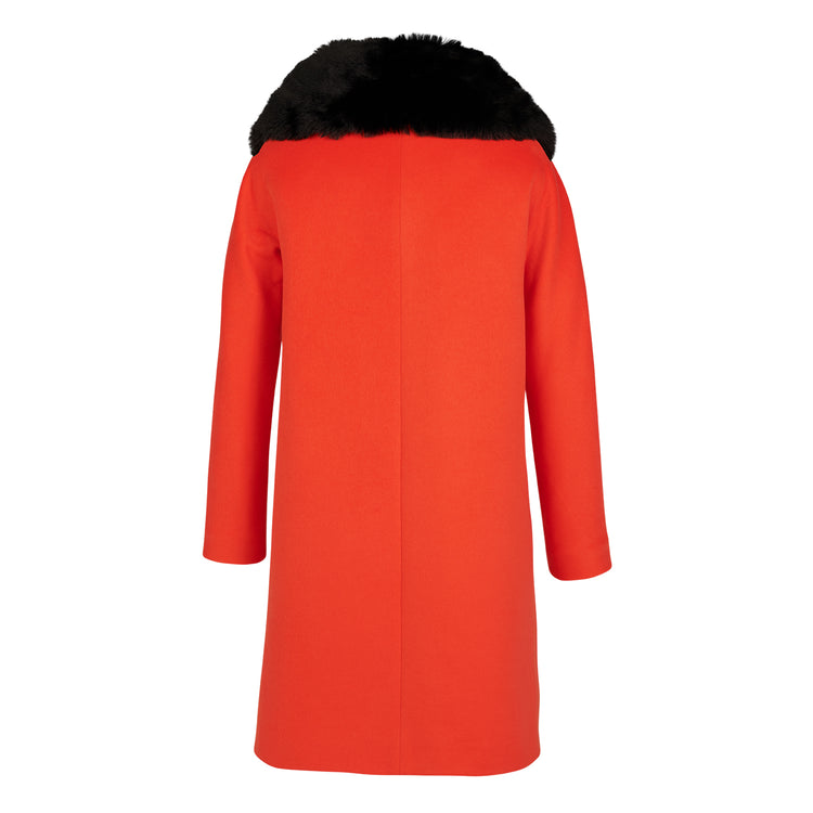 Twist Vegan Coat in Coral Red