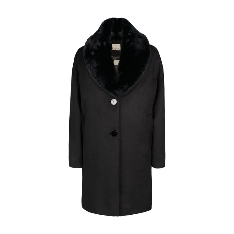 Rebeca Vegan Short Coat in Black