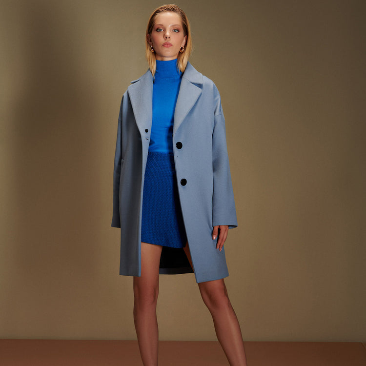 Rebeca Vegan Short Coat in Blue