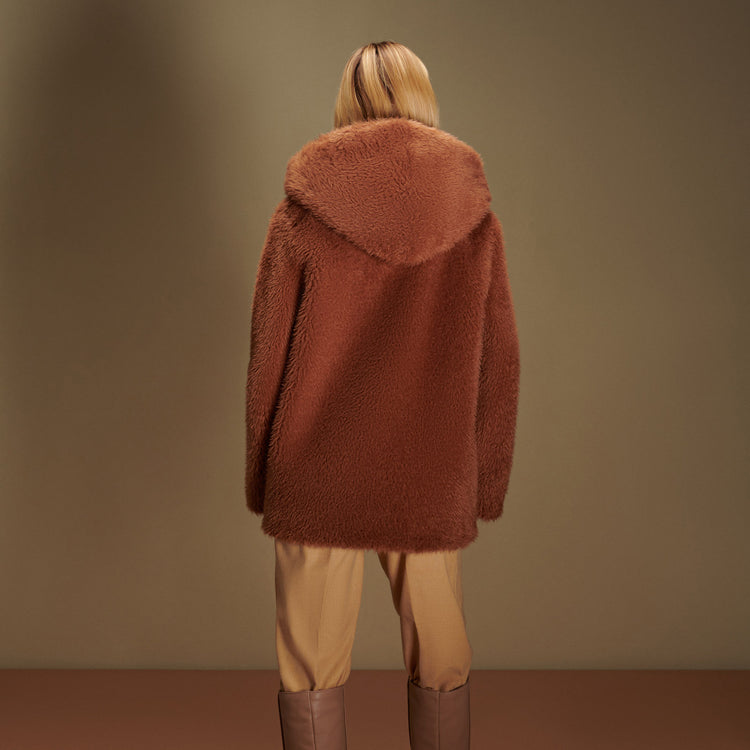 Elena Hooded Coat in Camel