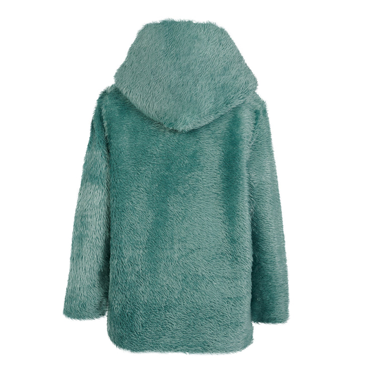 Elena Hooded Coat in Teal