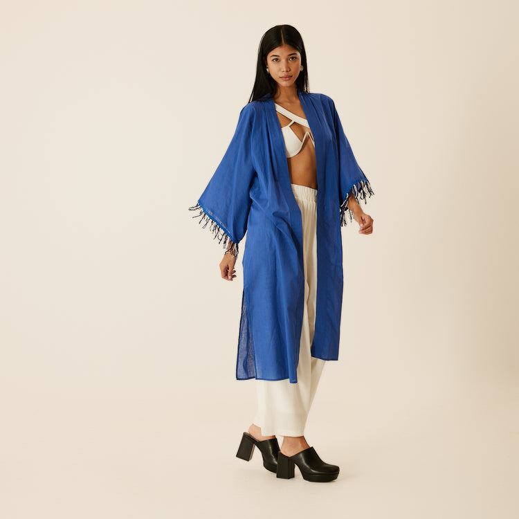 Hamsa Hand Kaftan in Blue