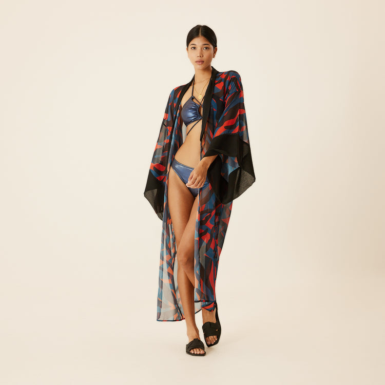 Camo Kaftan in Dark Blue