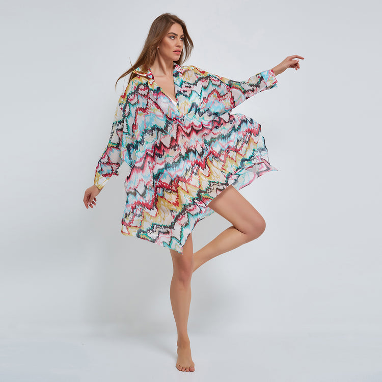 Zig-Zag Tunic in Light Multicolor