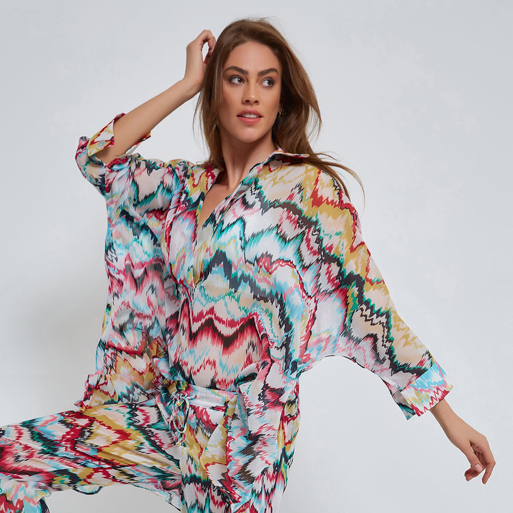 Zig-Zag Tunic in Light Multicolor