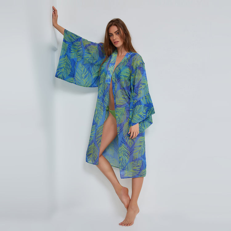 Leaf Kimono in Blue