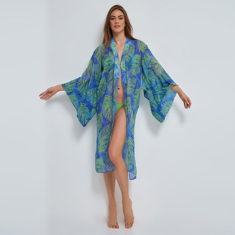 Leaf Kimono in Blue