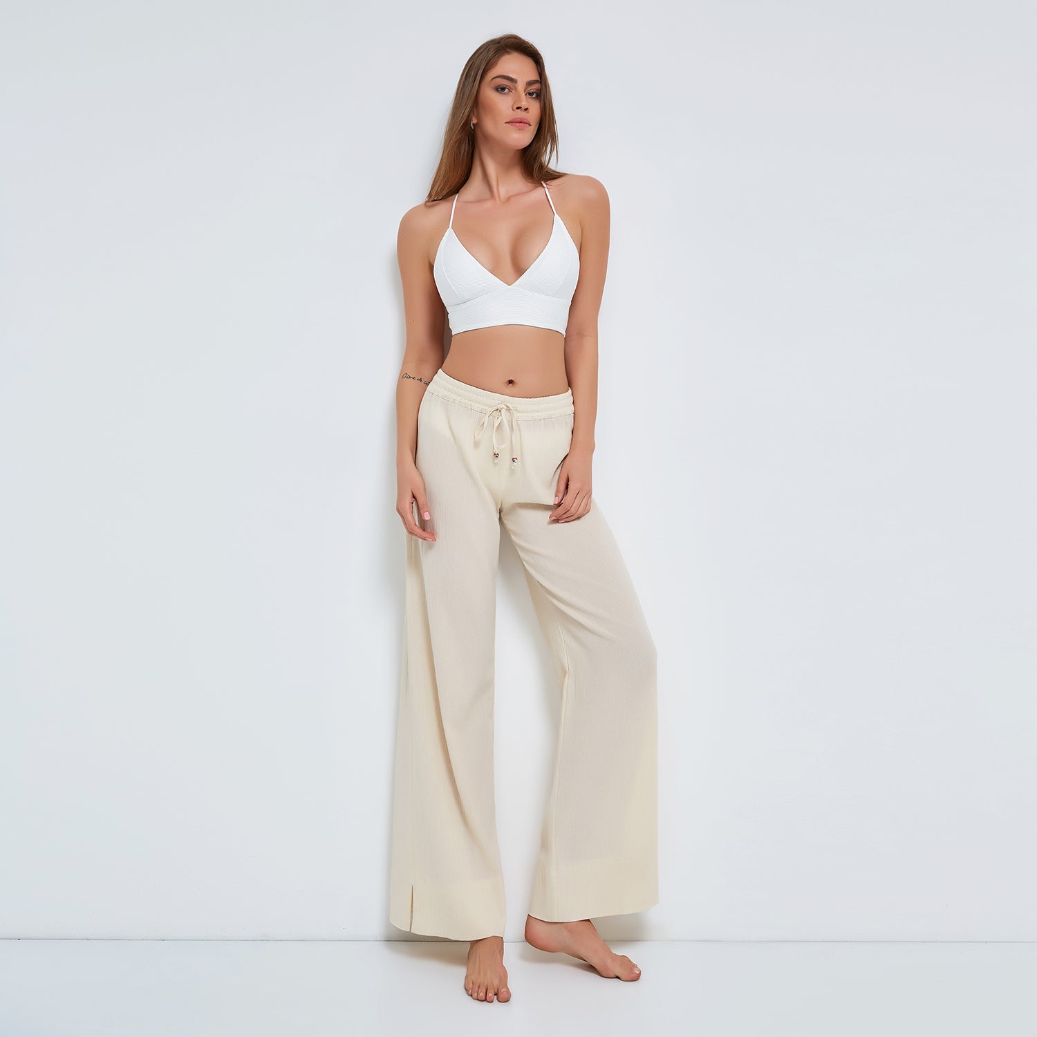 Organic-cotton oversized 7 Senses trousers | EMPORIO ARMANI Woman