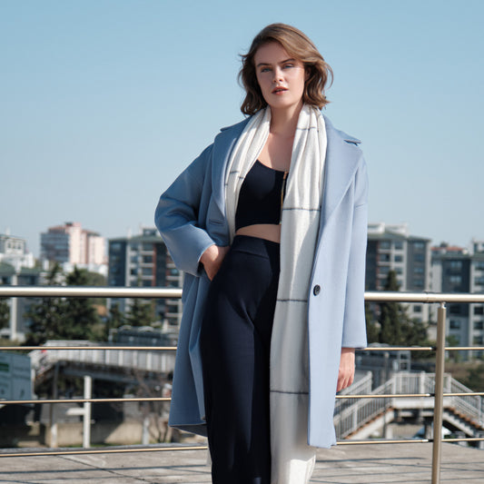 Emilie Vegan Short Coat in Blue