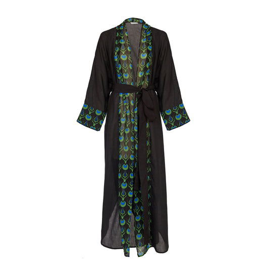 Ottoman Organic Cotton Kaftan In Black