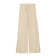 Ecru Pull-on Trousers in Crinkled Organic Cotton