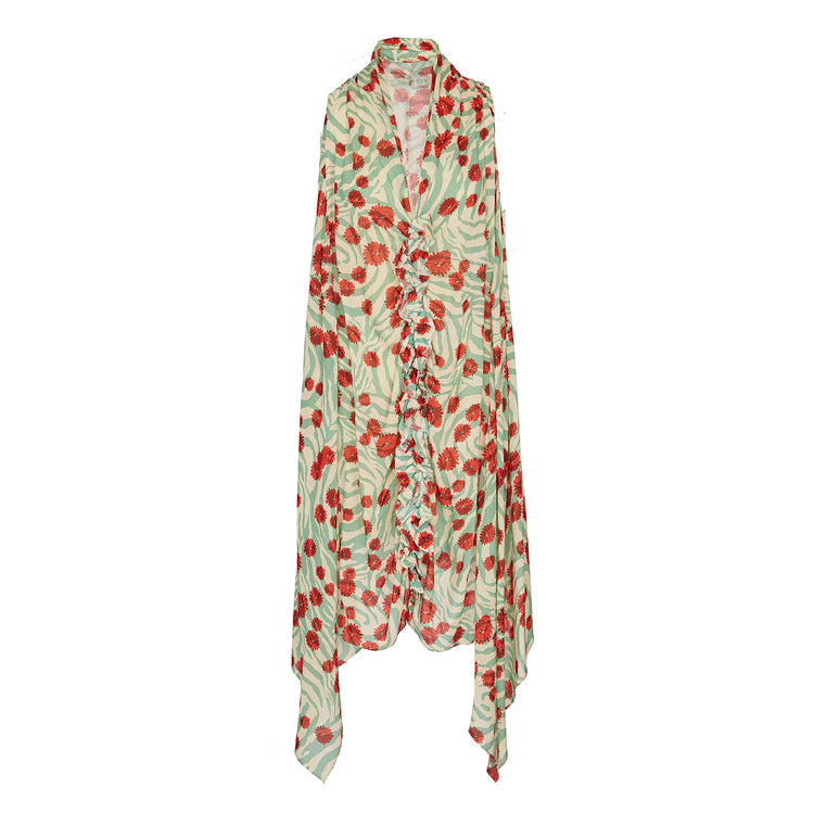 Flowery Flowing Slip-On Dress