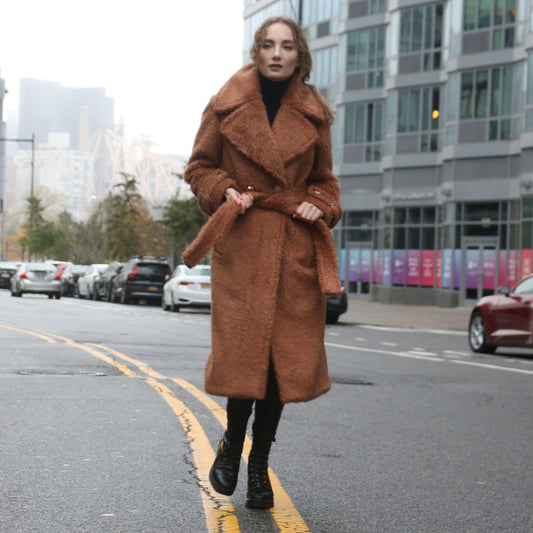 Jennifer Long Coat in Brown