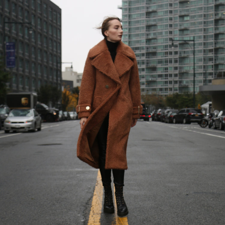 Jennifer Long Coat in Brown