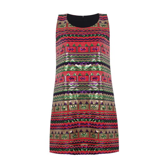 Aztec Sequin Party Mini Dress