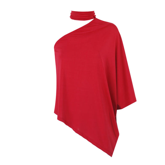 Beyonce One Shoulder Evening Top In Red